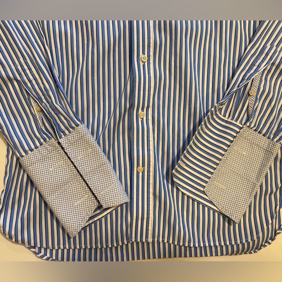 Ted Baker Light Blue Stripped Button Down - Picture 3 of 7